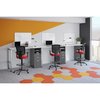 Officesource CoolMesh Pro Mesh Back Task Stool with Adjustable Arms, Upholstered Seat, Footring and Black Base 8051ANSFRD
